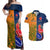 Custom France And Australia Rugby Couples Matching Off Shoulder Maxi Dress and Hawaiian Shirt 2023 World Cup Le Bleus Wallabies Together LT14 Gold - Polynesian Pride