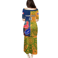 Custom France And Australia Rugby Puletasi 2023 World Cup Le Bleus Wallabies Together LT14 - Polynesian Pride