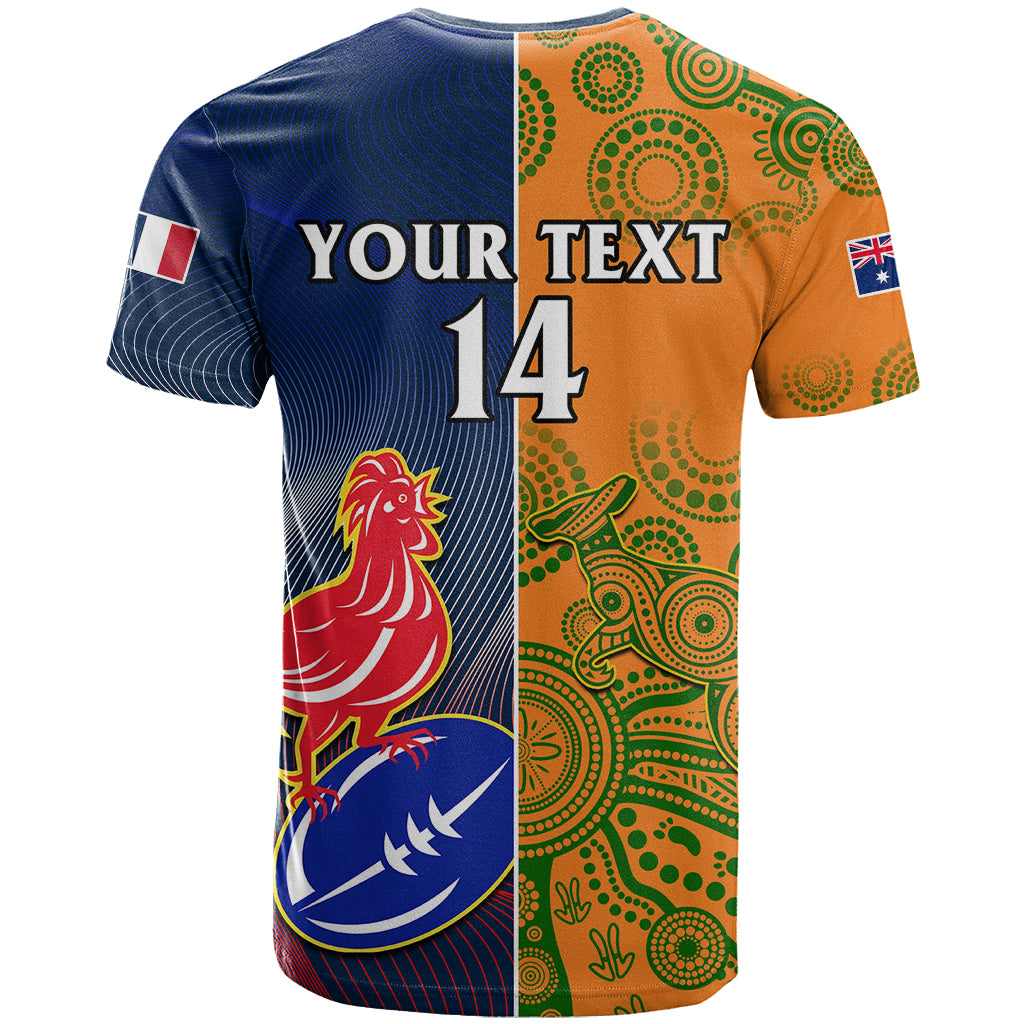 Custom France And Australia Rugby T Shirt 2023 World Cup Le Bleus Wallabies Together LT14 - Polynesian Pride