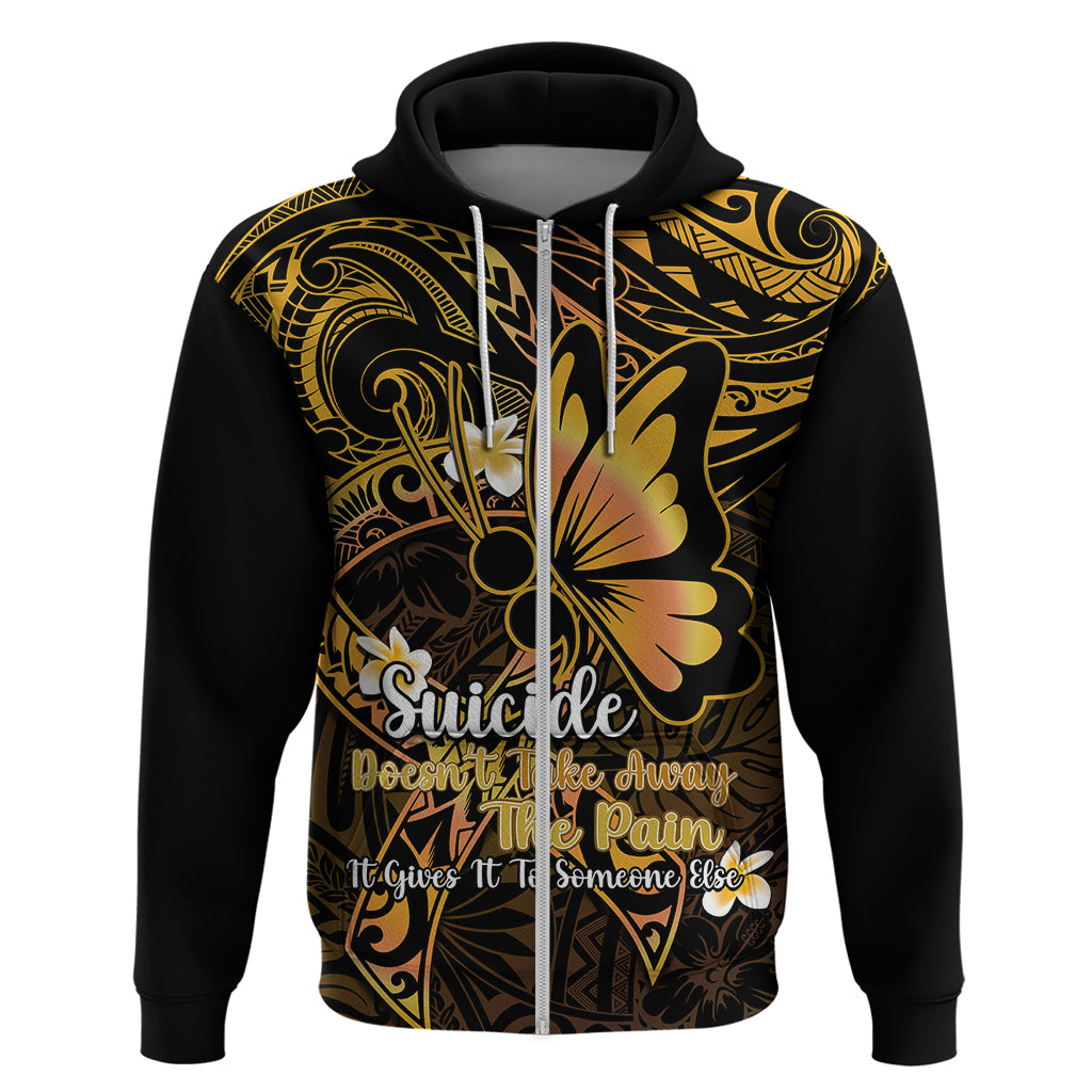Polynesia Suicide Prevention Awareness Hoodie Your Life Is Worth Living For Polynesian Gold Pattern LT14 - Polynesian Pride