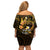 Polynesia Suicide Prevention Awareness Off Shoulder Short Dress Your Life Is Worth Living For Polynesian Gold Pattern LT14 - Polynesian Pride