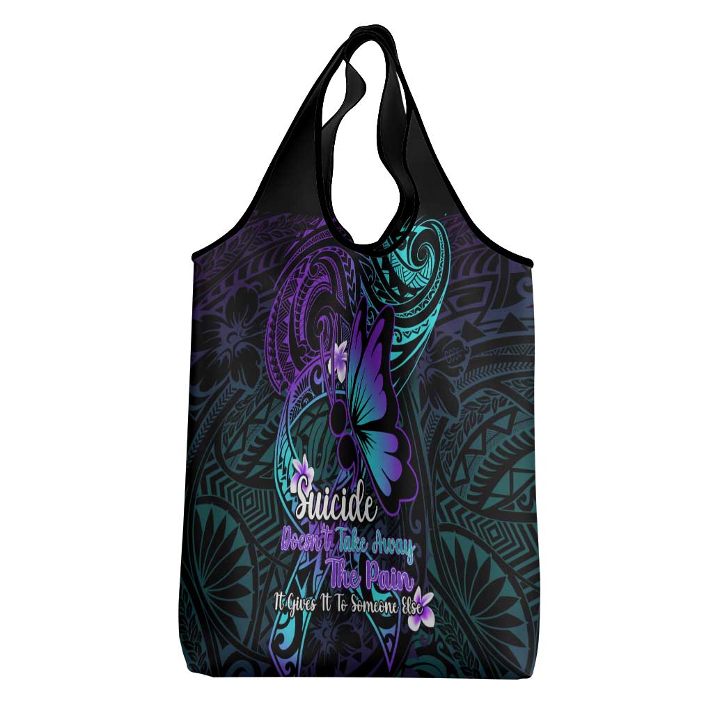 Polynesia Suicide Prevention Awareness Grocery Bag Your Life Is Worth Living For Polynesian Purple