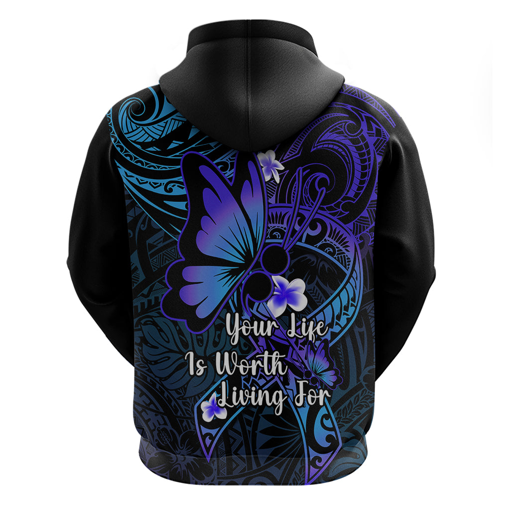 Polynesia Suicide Prevention Awareness Hoodie Your Life Is Worth Living For Polynesian Purple Pattern LT14 - Polynesian Pride