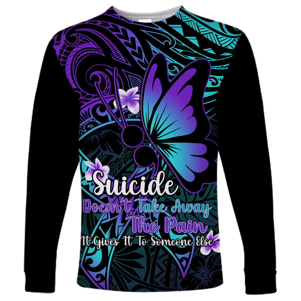 Polynesia Suicide Prevention Awareness Long Sleeve Shirt Your Life Is Worth Living For Polynesian Purple Pattern LT14 Unisex Purple - Polynesian Pride