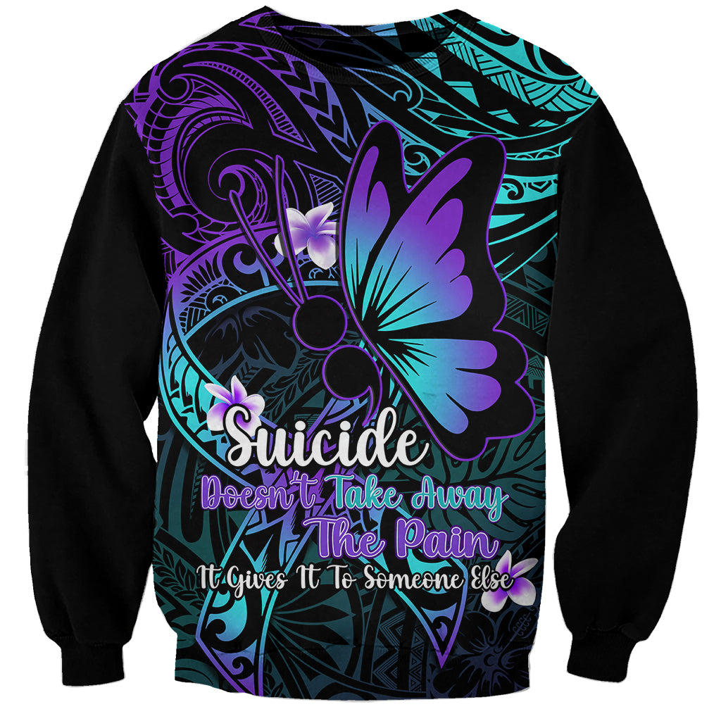 Polynesia Suicide Prevention Awareness Sweatshirt Your Life Is Worth Living For Polynesian Purple Pattern LT14 Unisex Purple - Polynesian Pride