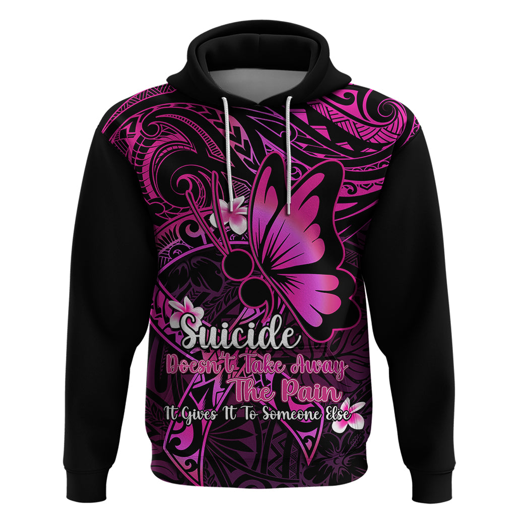 Polynesia Suicide Prevention Awareness Hoodie Your Life Is Worth Living For Polynesian Pink Pattern LT14 Pink - Polynesian Pride