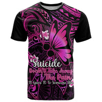 Polynesia Suicide Prevention Awareness T Shirt Your Life Is Worth Living For Polynesian Pink Pattern LT14 Pink - Polynesian Pride