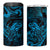 New Zealand Tuatara 4 in 1 Can Cooler Tumbler Aotearoa Maori Clematis Flowers - Blue