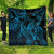 New Zealand Tuatara Quilt Aotearoa Maori Clematis Flowers - Blue