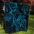 New Zealand Tuatara Quilt Aotearoa Maori Clematis Flowers - Blue