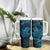 New Zealand Tuatara Tumbler With Handle Aotearoa Maori Clematis Flowers - Blue