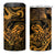 New Zealand Tuatara 4 in 1 Can Cooler Tumbler Aotearoa Maori Clematis Flowers - Gold