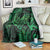 New Zealand Tuatara Blanket Aotearoa Maori Clematis Flowers - Green