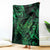 New Zealand Tuatara Blanket Aotearoa Maori Clematis Flowers - Green