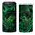 New Zealand Tuatara 4 in 1 Can Cooler Tumbler Aotearoa Maori Clematis Flowers - Green