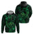 New Zealand Tuatara Hoodie Aotearoa Maori Clematis Flowers - Green