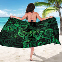 New Zealand Tuatara Sarong Aotearoa Maori Clematis Flowers - Green