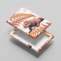 Red New Zealand Tuatara Canvas Wall Art Aotearoa Sphenodon Punctatus Silver Fern