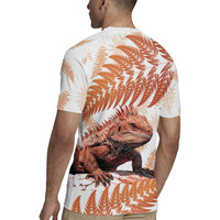 Red New Zealand Tuatara Rugby Jersey Aotearoa Sphenodon Punctatus Silver Fern