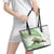 Green New Zealand Tuatara Leather Tote Bag Aotearoa Sphenodon Punctatus Silver Fern