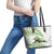 Green New Zealand Tuatara Leather Tote Bag Aotearoa Sphenodon Punctatus Silver Fern