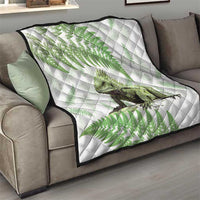 Green New Zealand Tuatara Quilt Aotearoa Sphenodon Punctatus Silver Fern LT14 - Polynesian Pride