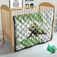 Green New Zealand Tuatara Quilt Aotearoa Sphenodon Punctatus Silver Fern LT14 - Polynesian Pride