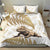 Gold New Zealand Tuatara Bedding Set Aotearoa Sphenodon Punctatus Silver Fern