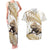 Gold New Zealand Tuatara Couples Matching Tank Maxi Dress and Hawaiian Shirt Aotearoa Sphenodon Punctatus Silver Fern