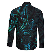 New Zealand Skink Family Matching Long Sleeve Bodycon Dress and Hawaiian Shirt - Aotearoa Maori Mix Paua Shell LT14 - Polynesian Pride