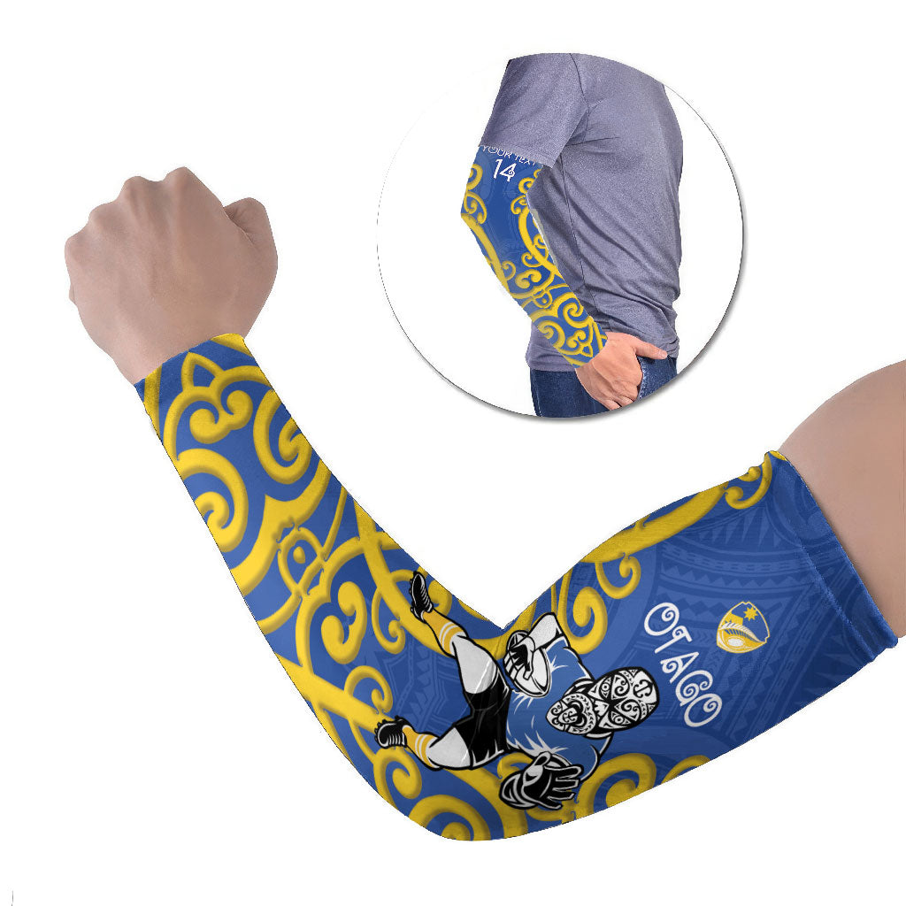 Otago Custom Rugby New Zealand Arm Sleeves Aotearoa Maori Pukana Tiki Mascot