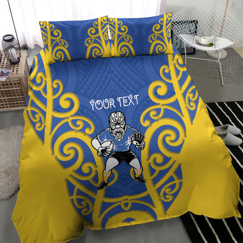Otago Custom Rugby New Zealand Bedding Set Aotearoa Maori Pukana Tiki Mascot
