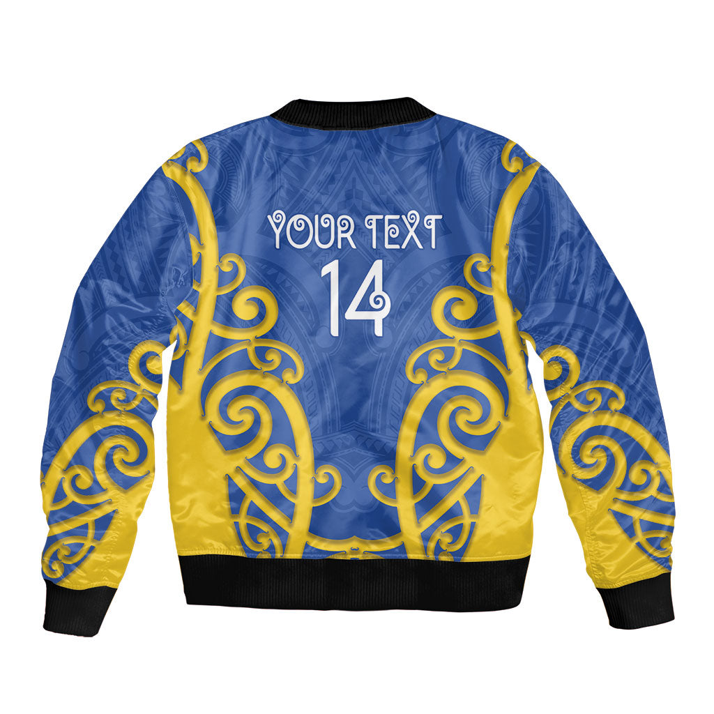 Otago Custom Rugby New Zealand Bomber Jacket Aotearoa Maori Pukana Tiki Mascot