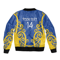 Otago Custom Rugby New Zealand Bomber Jacket Aotearoa Maori Pukana Tiki Mascot