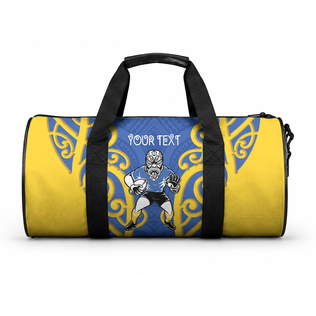 Otago Custom Rugby New Zealand Duffle Bag Aotearoa Maori Pukana Tiki Mascot