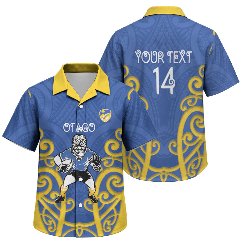 Otago Custom Rugby New Zealand Family Matching Mermaid Dress and Hawaiian Shirt Aotearoa Maori Pukana Tiki Mascot
