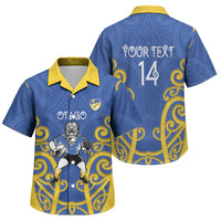 Otago Custom Rugby New Zealand Family Matching Mermaid Dress and Hawaiian Shirt Aotearoa Maori Pukana Tiki Mascot