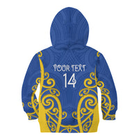 Otago Custom Rugby New Zealand Kid Hoodie Aotearoa Maori Pukana Tiki Mascot