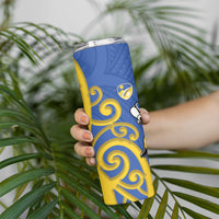 Otago Custom Rugby New Zealand Skinny Tumbler Aotearoa Maori Pukana Tiki Mascot