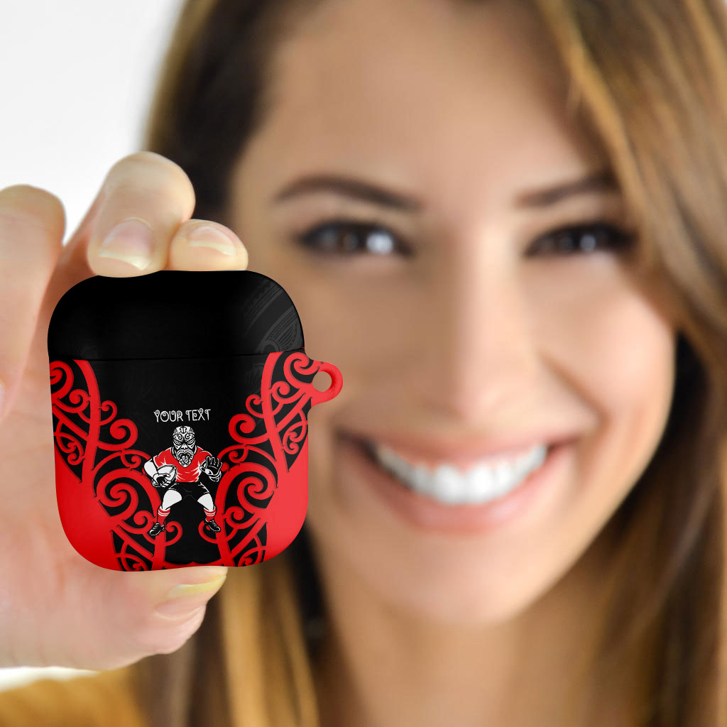 Counties Manukau Custom Rugby New Zealand AirPods Case Aotearoa Maori Pukana Tiki Mascot