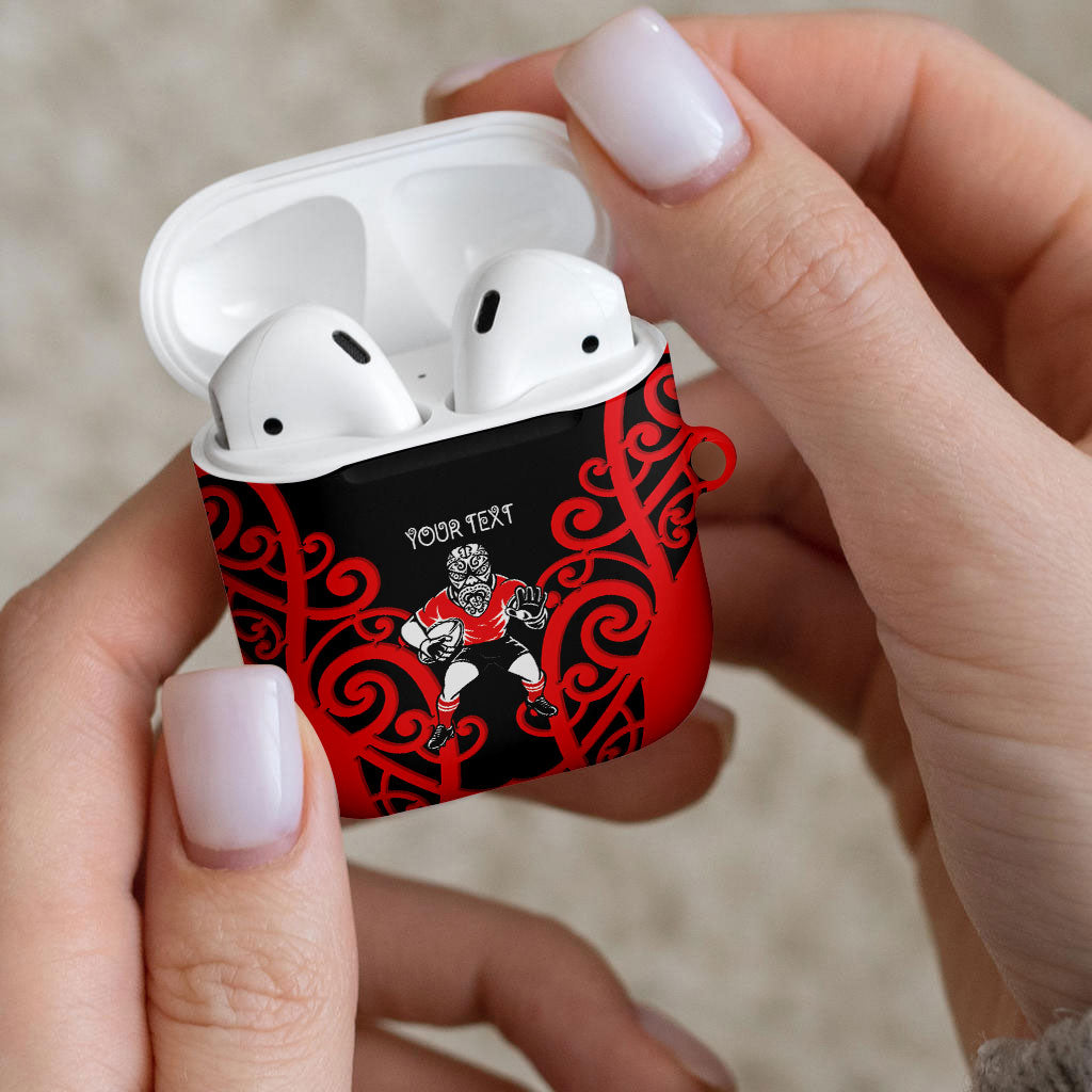 Counties Manukau Custom Rugby New Zealand AirPods Case Aotearoa Maori Pukana Tiki Mascot