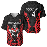 Counties Manukau Custom Rugby New Zealand Baseball Jersey Aotearoa Maori Pukana Tiki Mascot