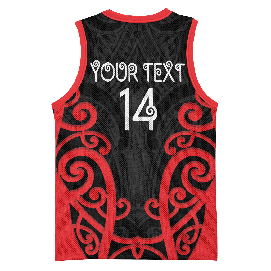 Counties Manukau Custom Rugby New Zealand Basketball Jersey Aotearoa Maori Pukana Tiki Mascot