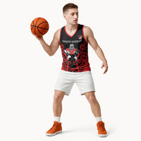 Counties Manukau Custom Rugby New Zealand Basketball Jersey Aotearoa Maori Pukana Tiki Mascot