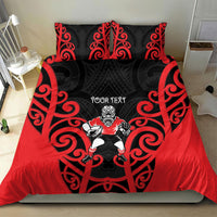 Counties Manukau Custom Rugby New Zealand Bedding Set Aotearoa Maori Pukana Tiki Mascot