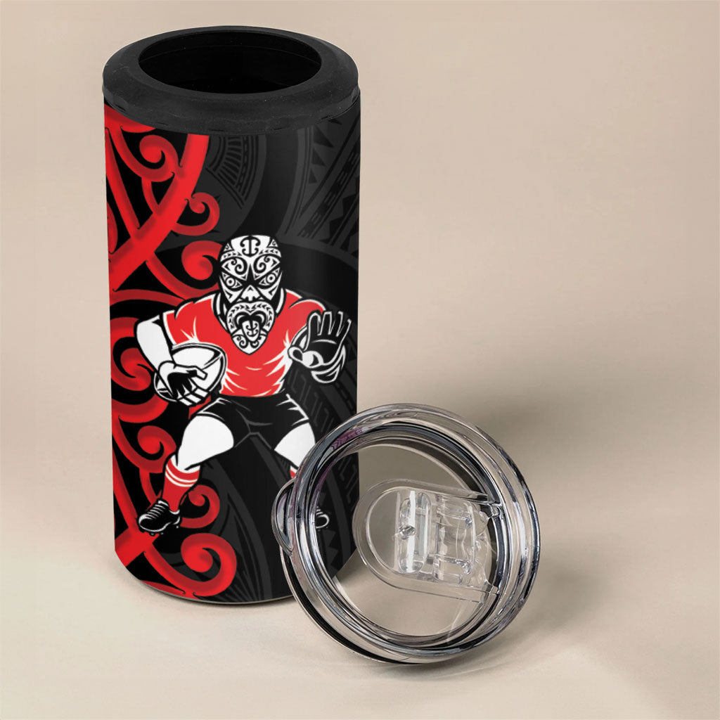 Counties Manukau Custom Rugby New Zealand 4 in 1 Can Cooler Tumbler Aotearoa Maori Pukana Tiki Mascot