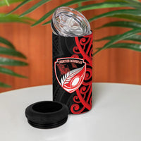 Counties Manukau Custom Rugby New Zealand 4 in 1 Can Cooler Tumbler Aotearoa Maori Pukana Tiki Mascot