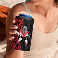 Counties Manukau Custom Rugby New Zealand 4 in 1 Can Cooler Tumbler Aotearoa Maori Pukana Tiki Mascot