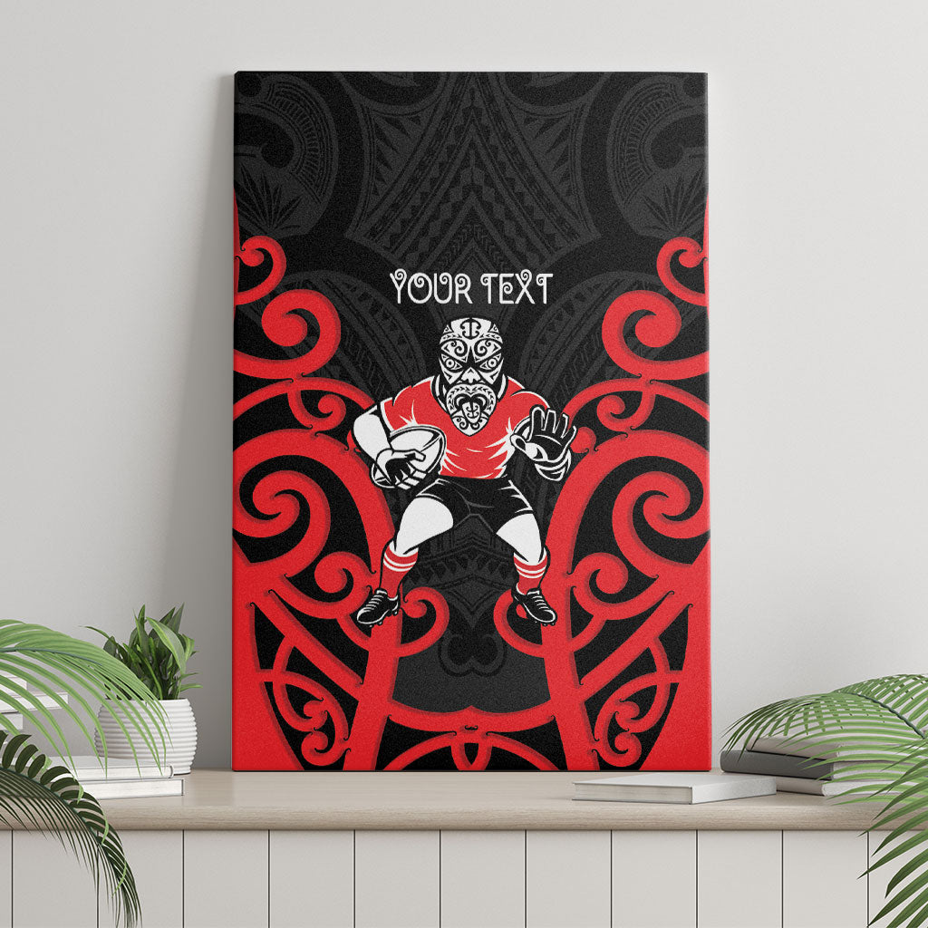 Counties Manukau Custom Rugby New Zealand Canvas Wall Art Aotearoa Maori Pukana Tiki Mascot