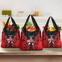 Counties Manukau Custom Rugby New Zealand Grocery Bag Aotearoa Maori Pukana Tiki Mascot